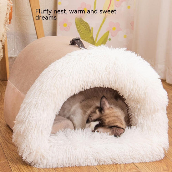New Splice Portable Pet Nest Portable Autumn And Winter Warm Dog Nest Moisture-proof Long Fur Cat Nest Cross Border Pet Nest - Buyez