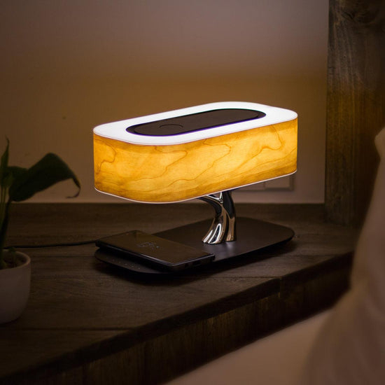 Creative Tree Light Table Lamp Bluetooth-Compatiable Music Speaker Bedside Light Dimmable Phone Wireless Charging Desk Lights - Buyez